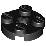 [New] Plate, Round 2 x 2 with Axle Hole, Black. /Lego. Parts. 4032